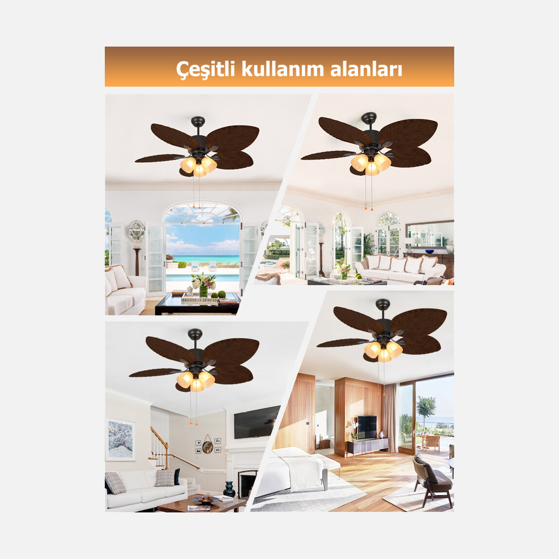    Dlc Oklahoma Koyu Kahverengi 132 cm Tavan Vantilatörü 