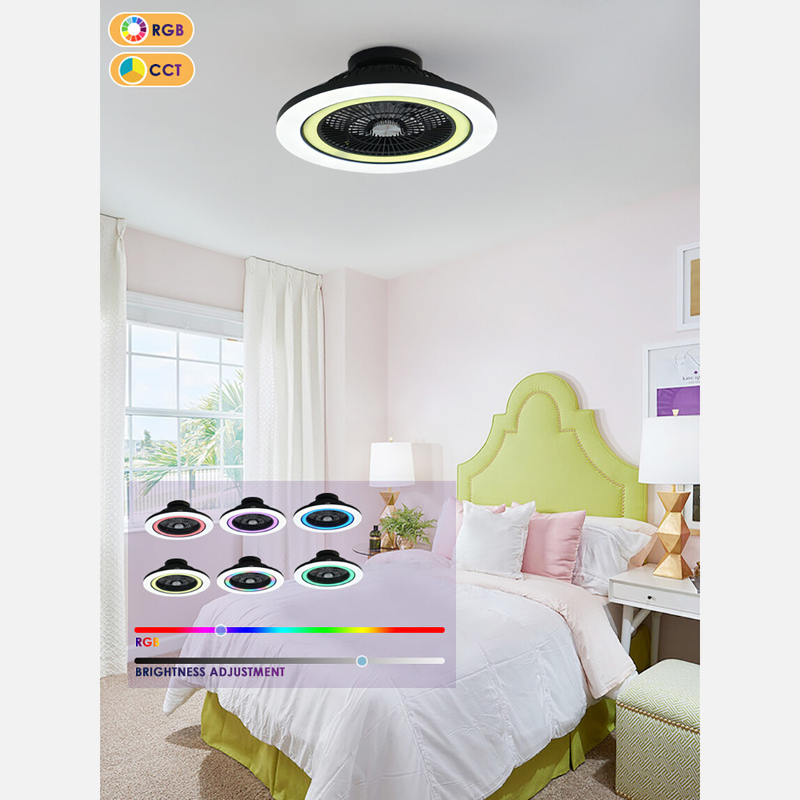 Dlc Ovest Rgb Led Kumandalı 58 cm Tavan Vantilatörü_1