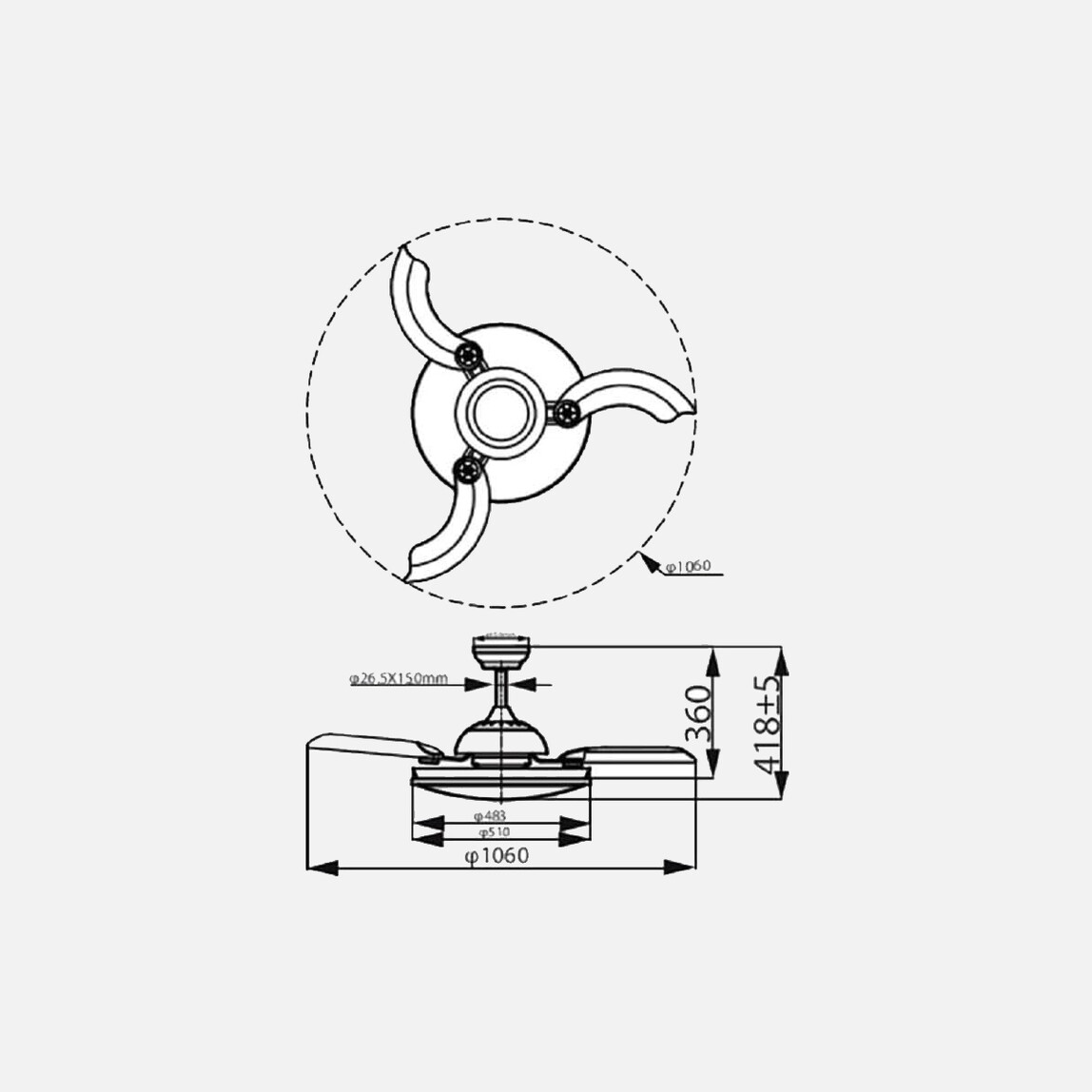    Philips Atlas Fanlı 35+28W Tavan Vantilatörü 