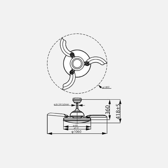 Philips Atlas Fanlı 35+28W Tavan Vantilatörü