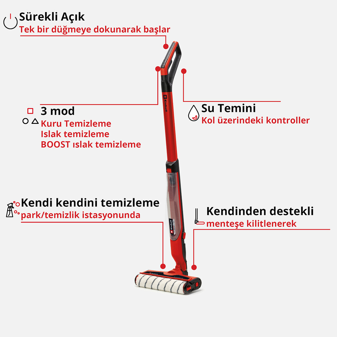    Einhell Cleanexxo Solo Akülü Sert Zemin Temizleyici (Akü ve Şarj Cihazı Dahil Değildir.) 