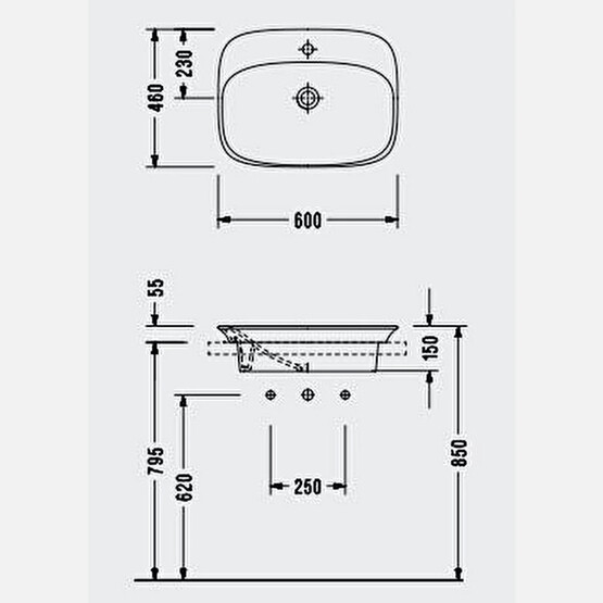 Serel Hera Tezgah Lavabo HR 30 46x60