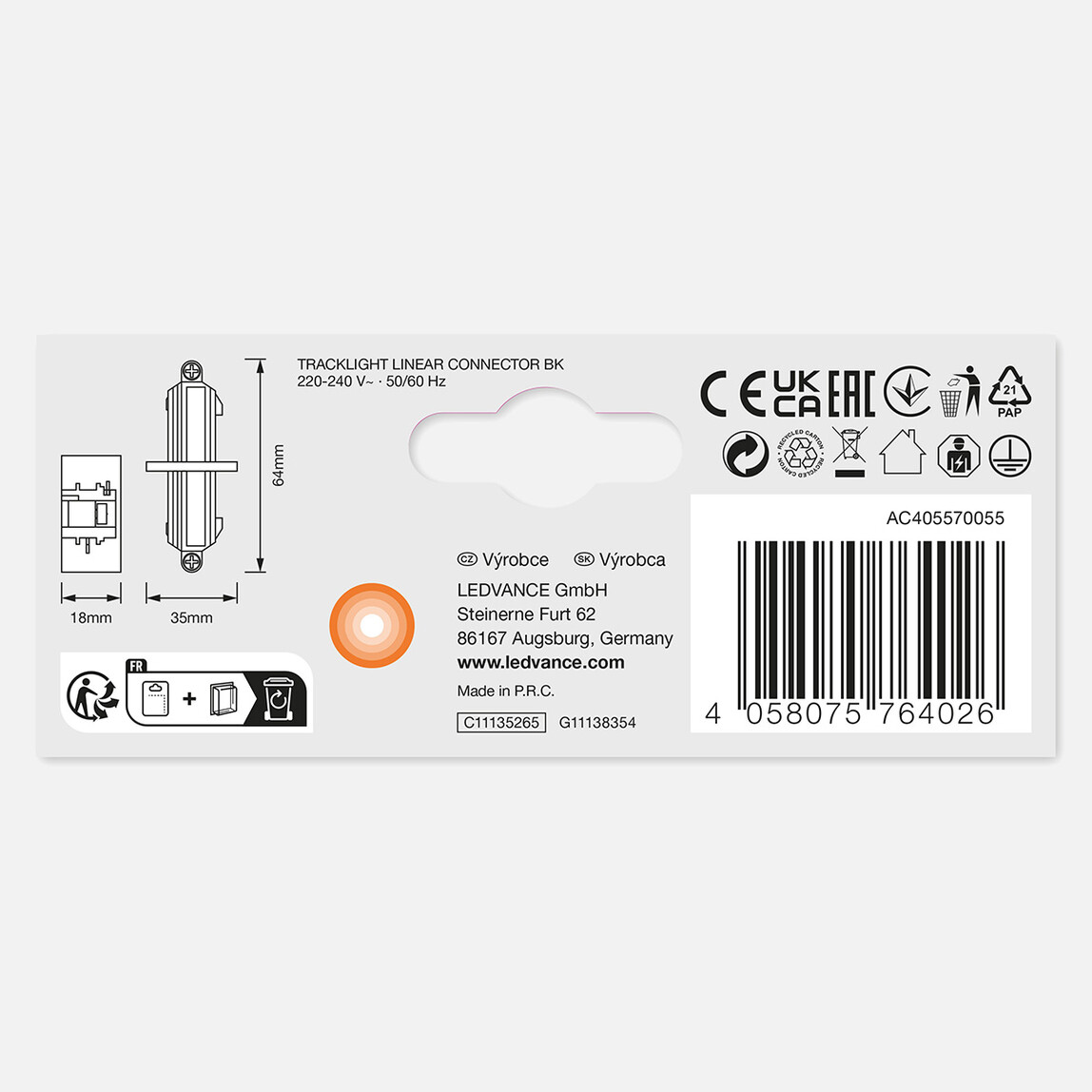    Tracklight Linear Connectör Bk Led Aparat 