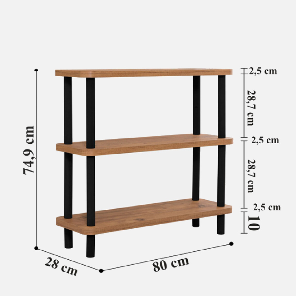    Lar Dora Step 3 Raflı Kitaplık 