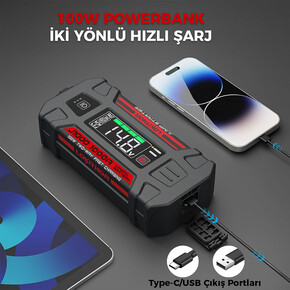 Lokithor J1000 12V 1000 Amp LiFePO4 Akıllı Akü Takviye- Powerbank-Led Lamba_10