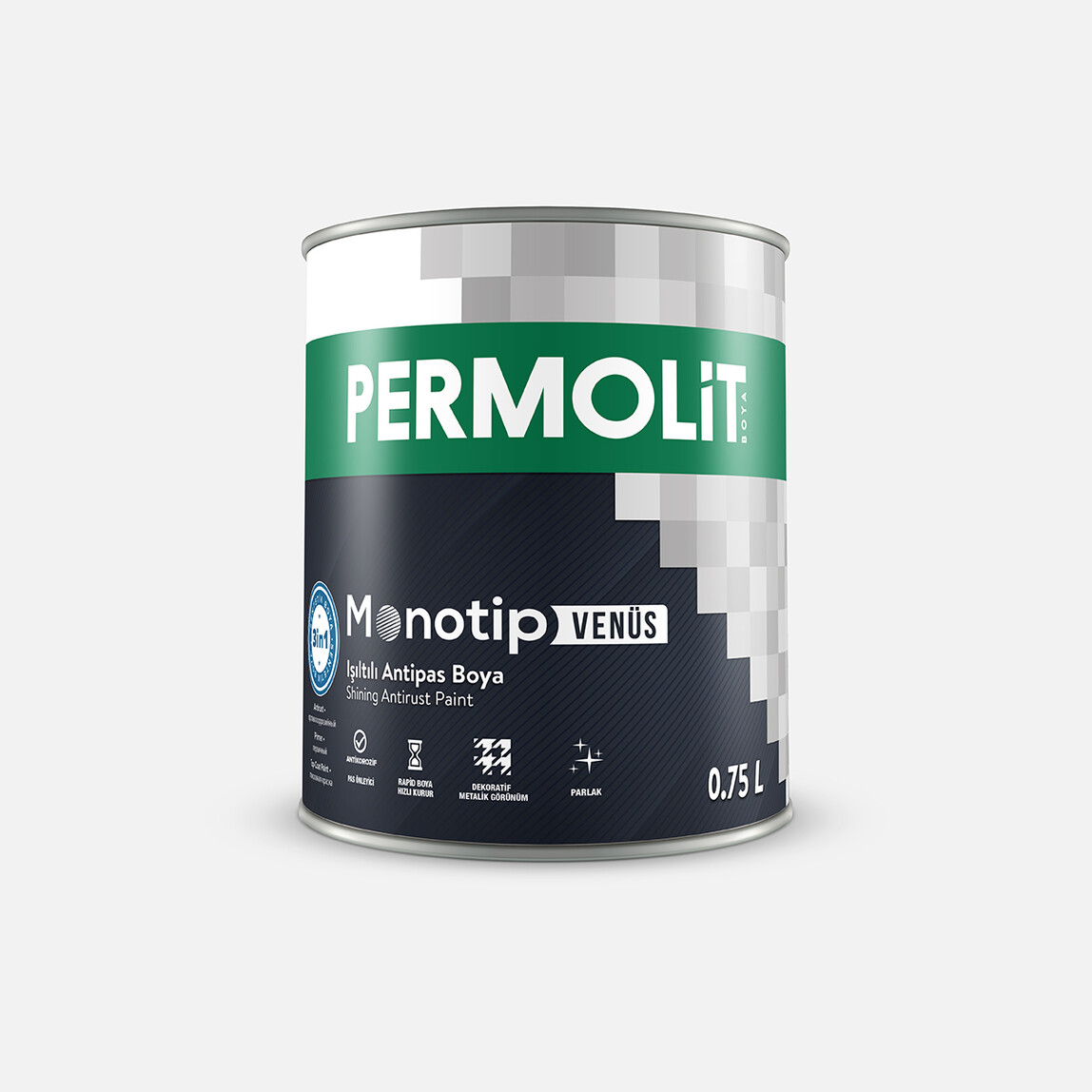    Monotip 0,75 L Venüs Işıltılı Metal Boya Antrasit 