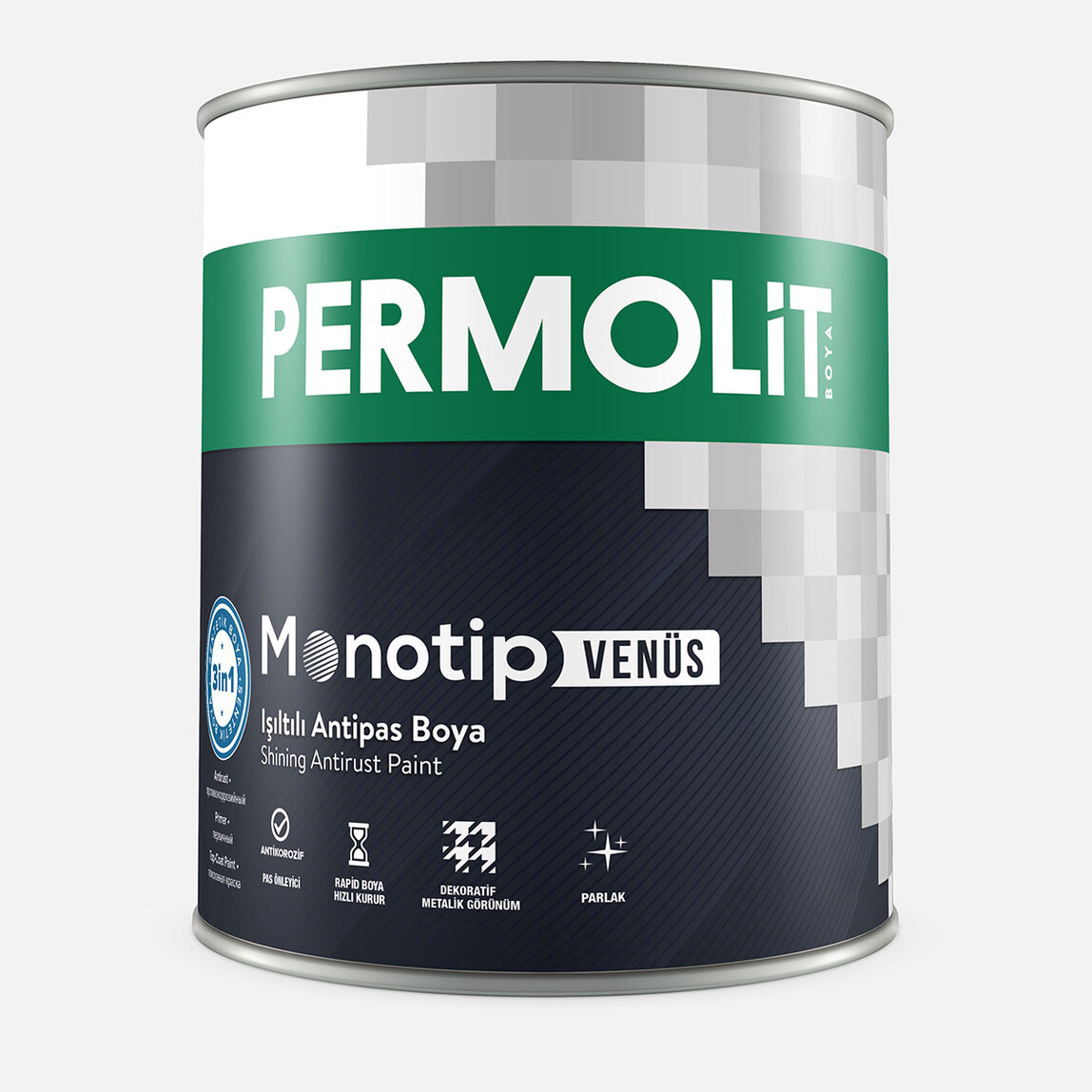    Monotip 2,5 L Venüs Işıltılı Metal Boya Antrasit 
