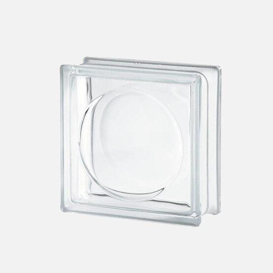 Seves Glass Block Cam Tuğla Daire Şeffaf 19x19x8 cm