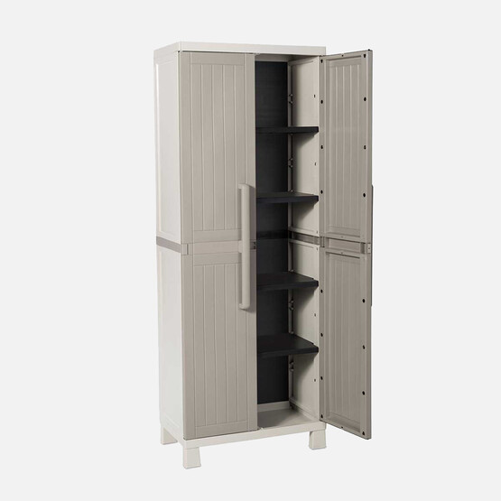 Toomax Wood Midi 4 Raflı Plastik Dolap Bej