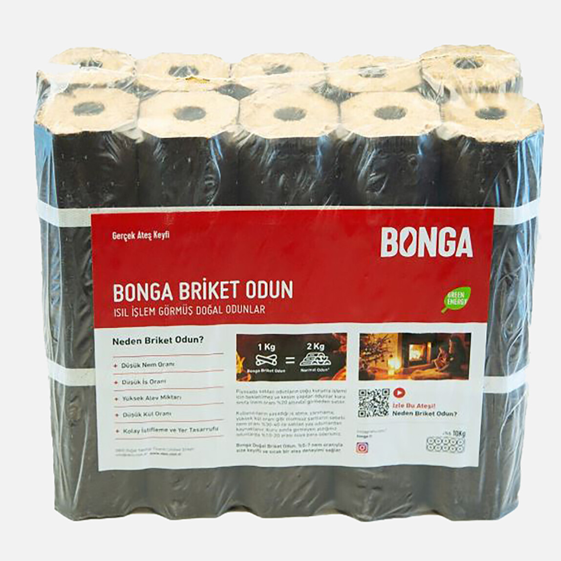    Bonga Briket Şömine Odunu 10 kg 