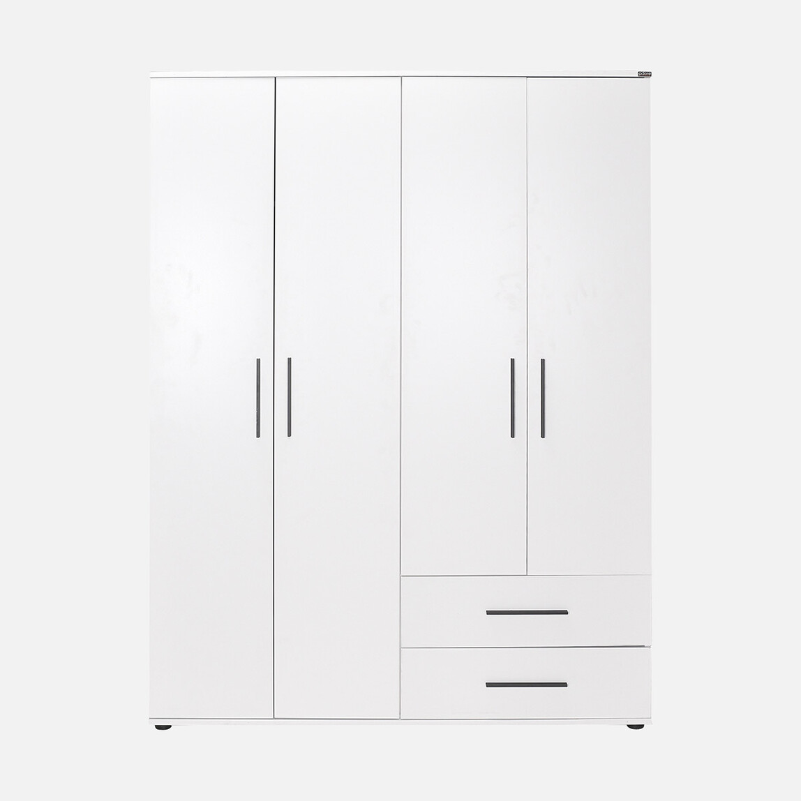    Adore White 4 Kapaklı 2 Çekmeceli Gardırop-Mat Beyaz 