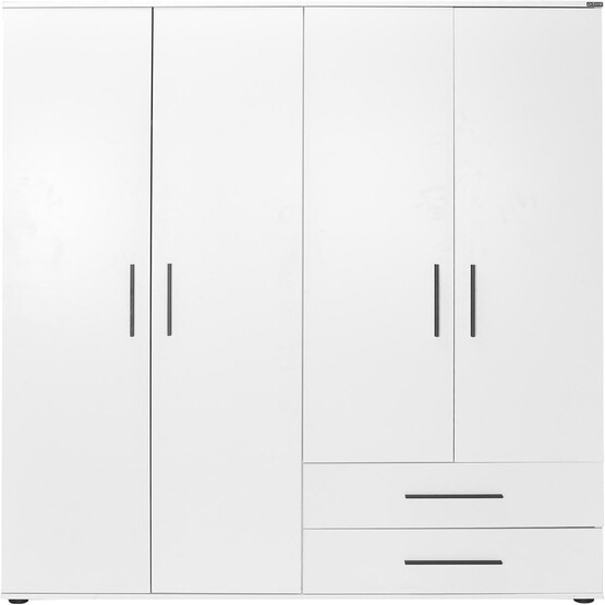 Adore White 4 Kapaklı 2 Çekmeceli Gardırop-Mat Beyaz