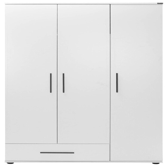 Adore White 3 Kapaklı Tek Çekmeceli Gardırop-Mat Beyaz