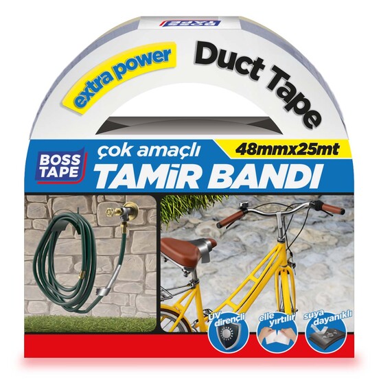 Boss Tape Gri Duck Tape Tamir Bandı 48 mm x 10 m