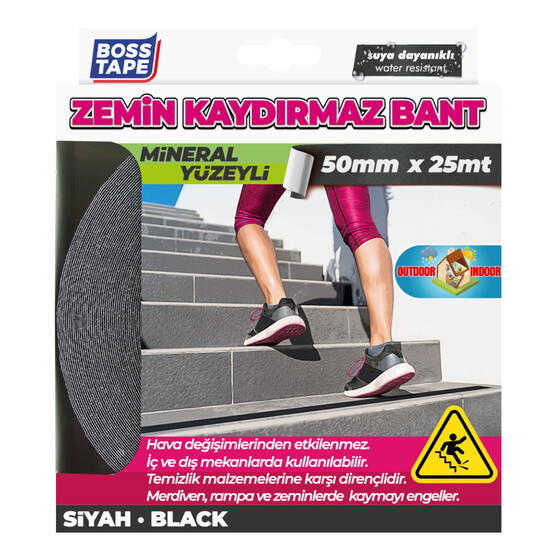 Boss Tape Siyah Zemin Kaydırmazlık Bandı 