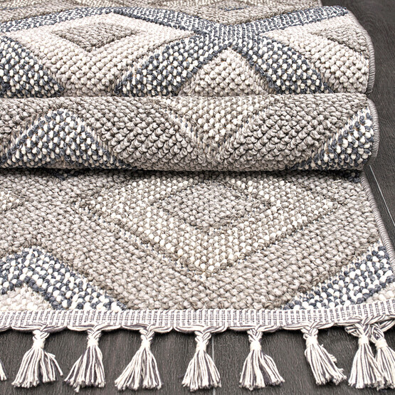 Crea Natura Geometrik Desen Bukle Modern Halı 80x150 cm